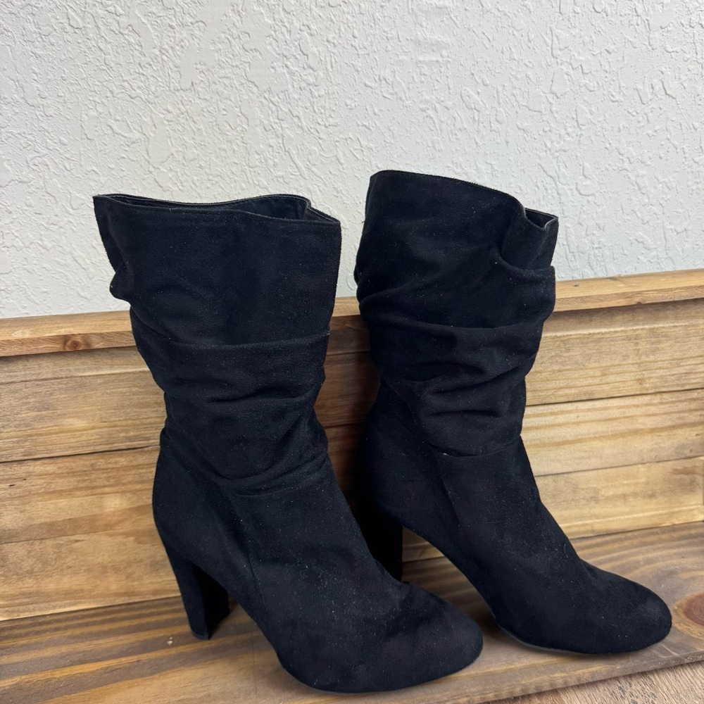 Women’s Black Heeled Boots NWOT